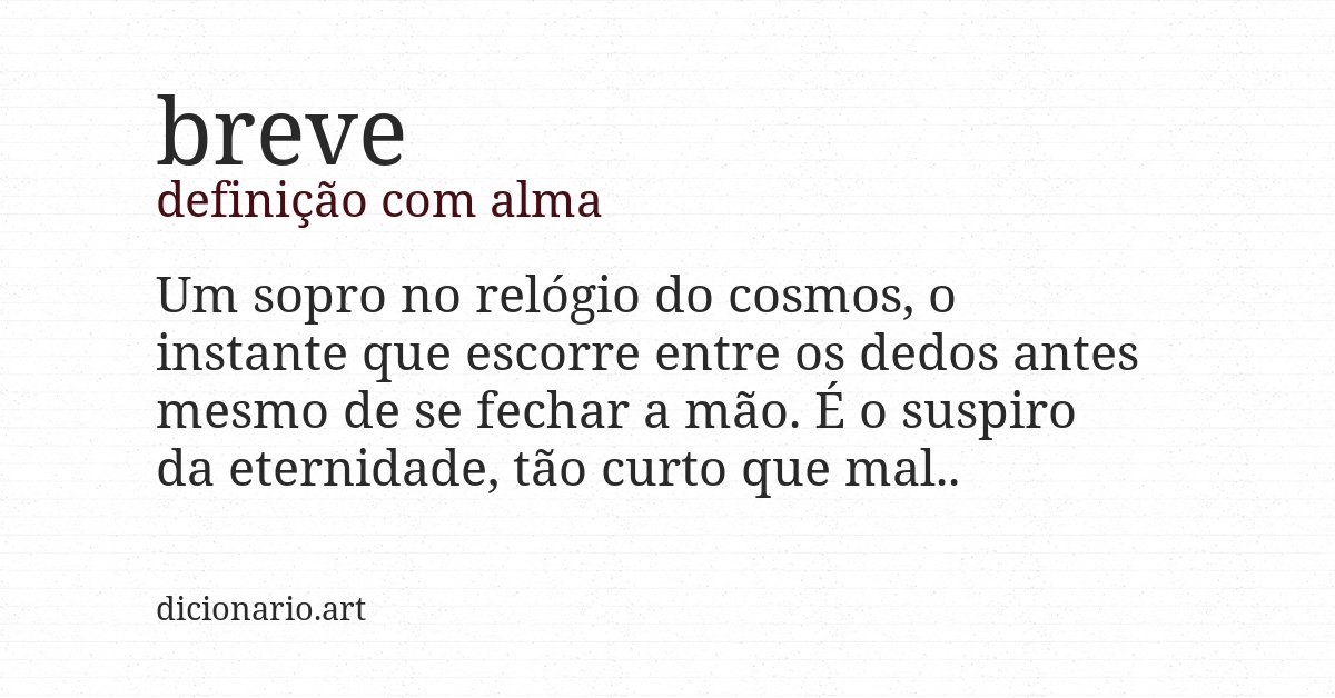 Definição com alma de breve