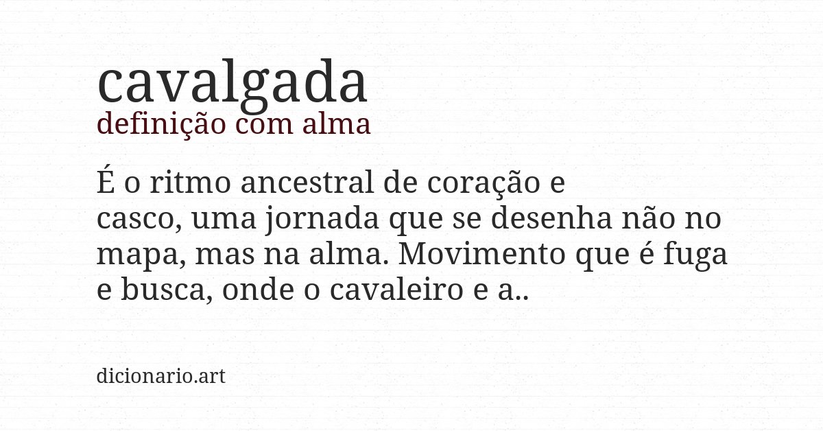 Definição com alma de cavalgada