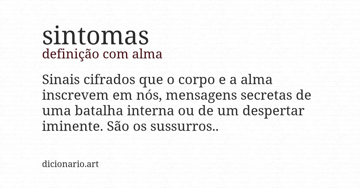 Definição com alma de sintomas