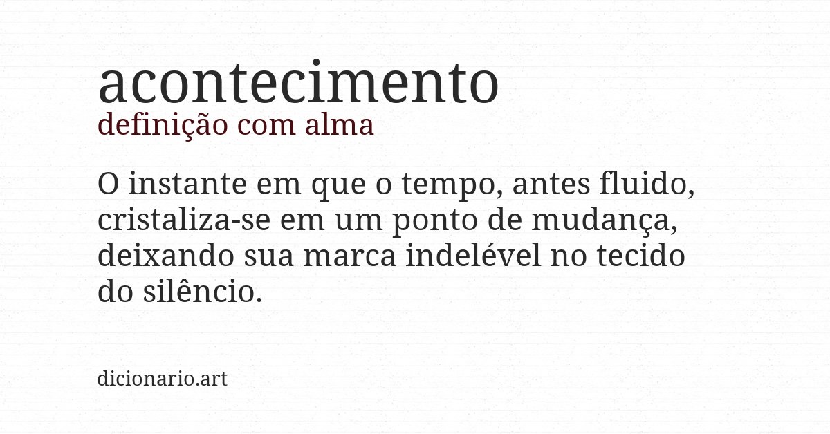 Definição com alma de acontecimento