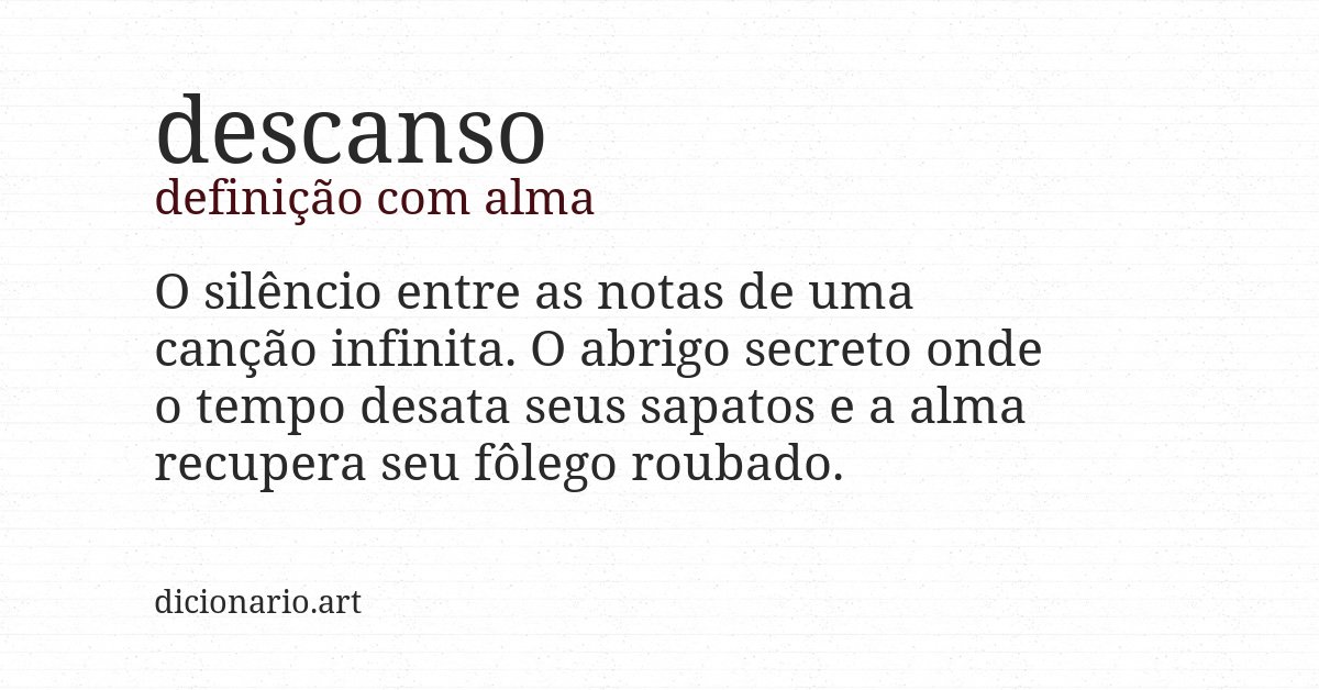 Definição com alma de descanso