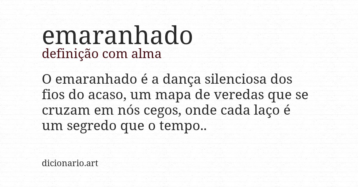 Definição com alma de emaranhado