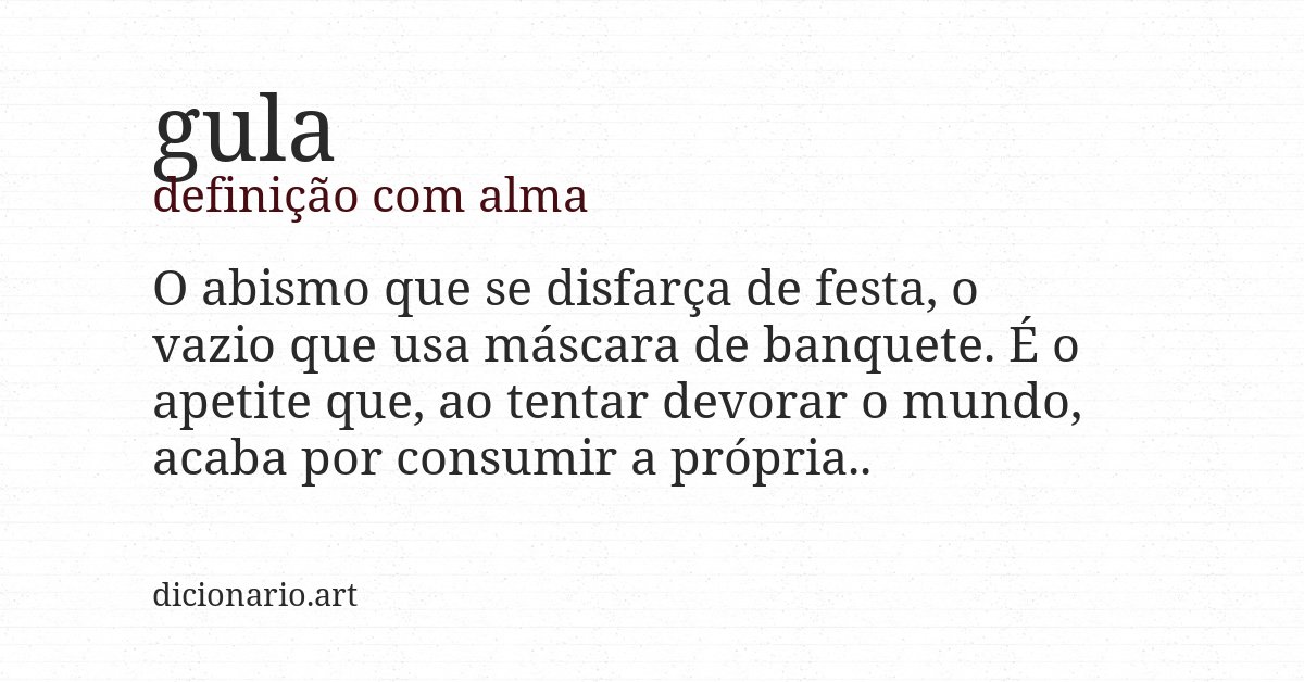 Definição com alma de gula