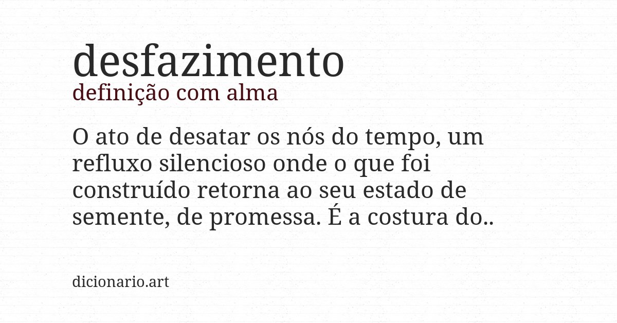 Definição com alma de desfazimento