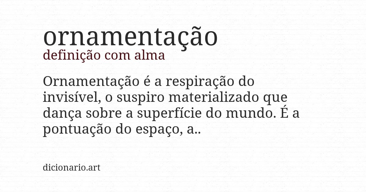 Definição com alma de ornamentação