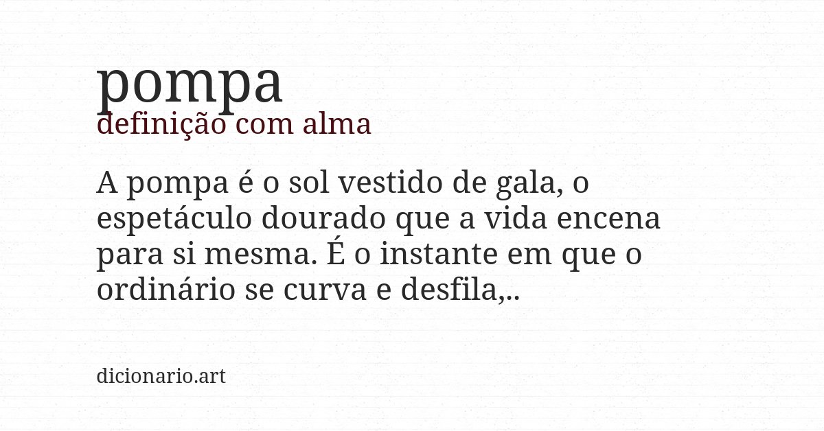 Definição com alma de pompa