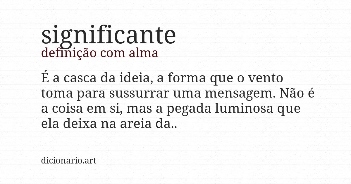 Definição com alma de significante