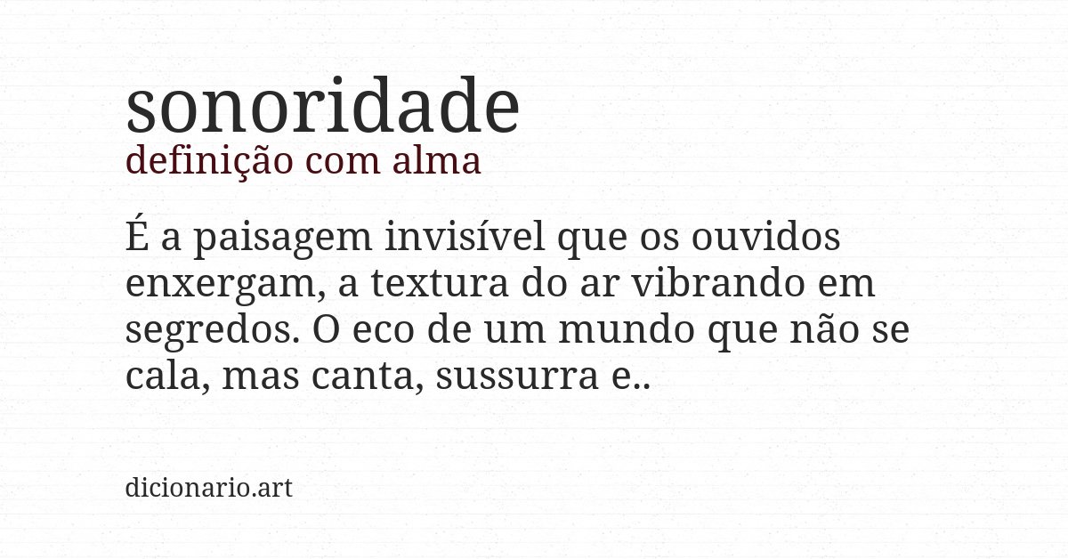 Definição com alma de sonoridade