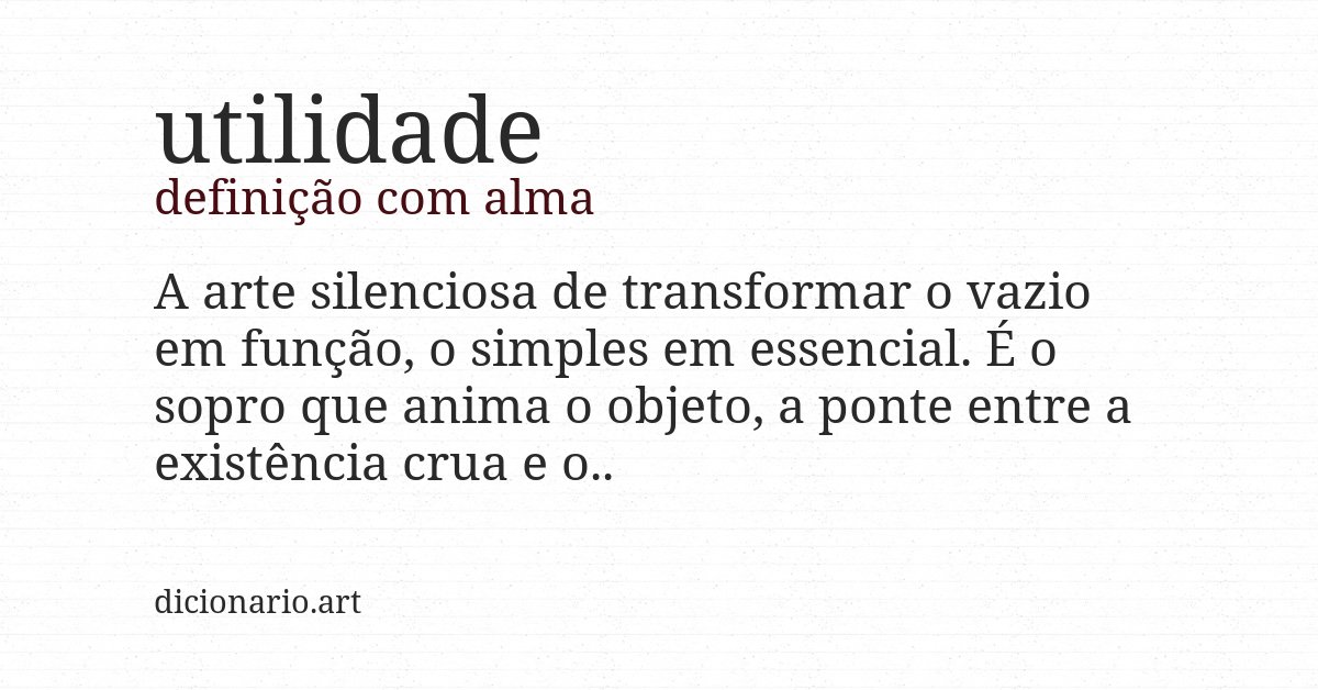 Definição com alma de utilidade