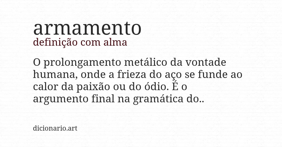 Definição com alma de armamento