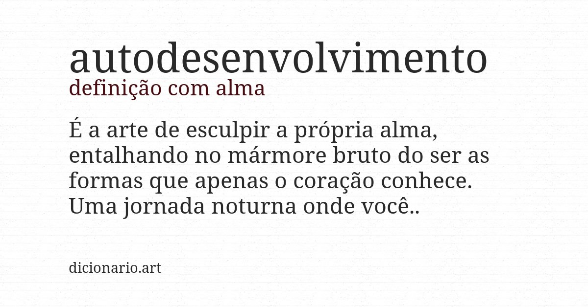 Definição com alma de autodesenvolvimento
