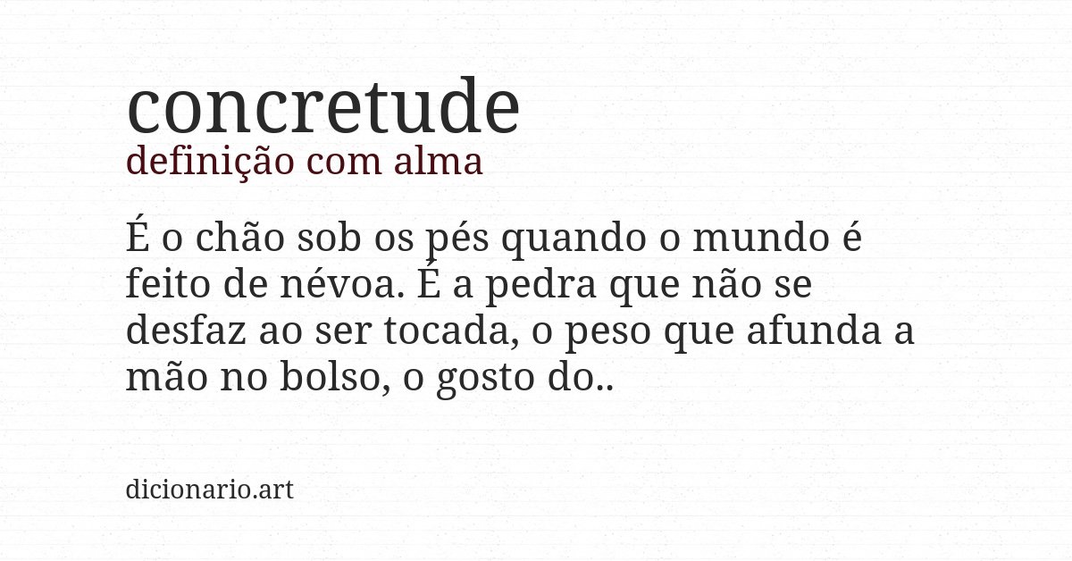 Definição com alma de concretude
