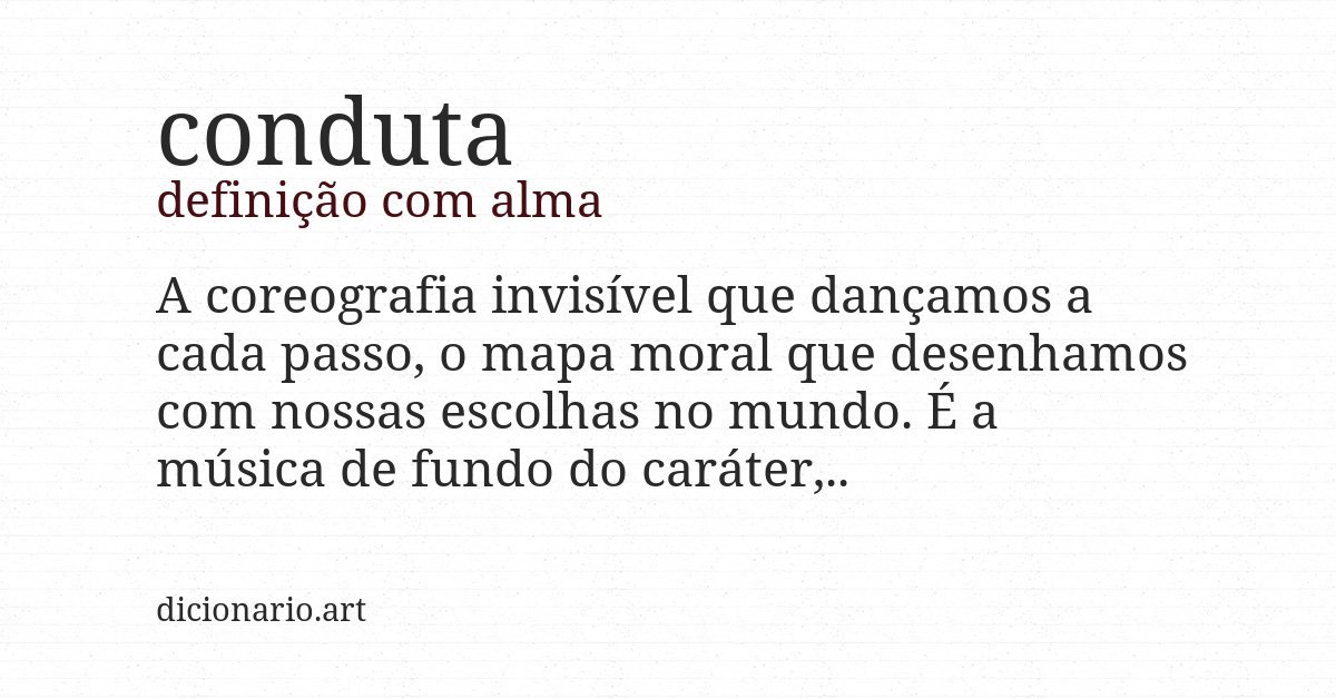 Definição com alma de conduta