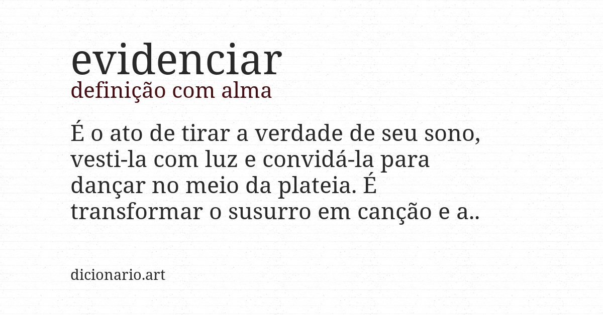 Definição com alma de evidenciar