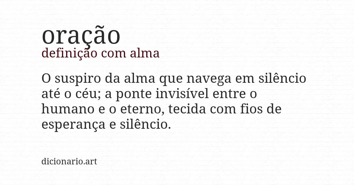 Definição com alma de oração