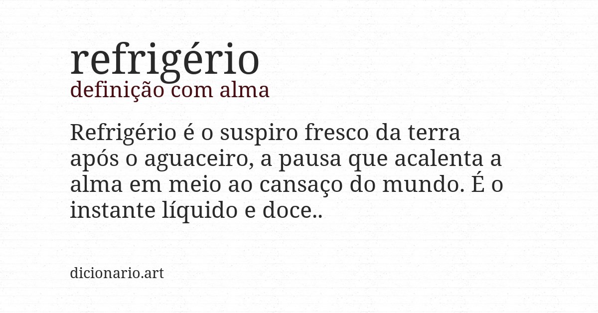 Definição com alma de refrigério
