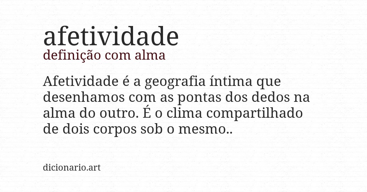 Definição com alma de afetividade