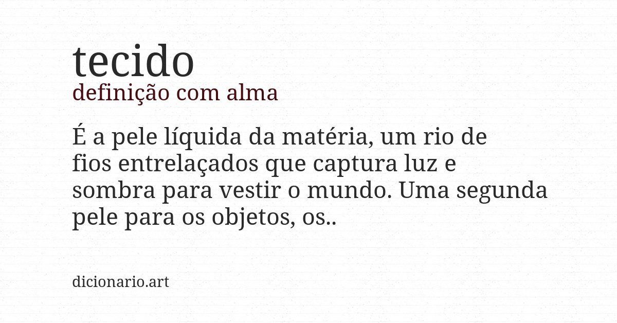 Definição com alma de tecido
