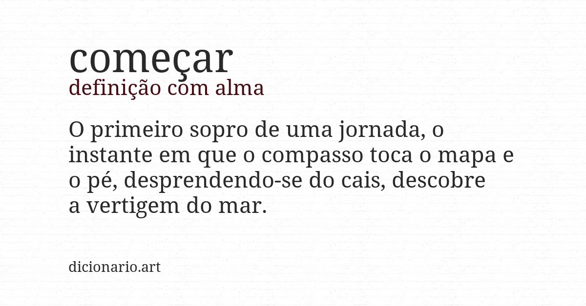 Definição com alma de começar