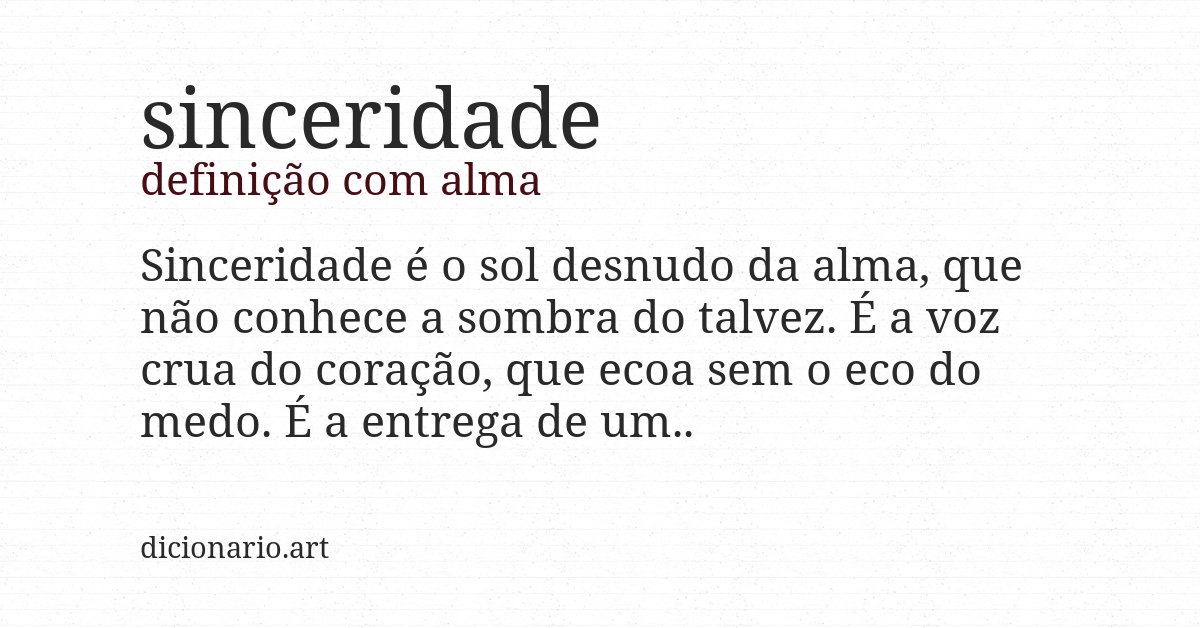 Definição com alma de sinceridade