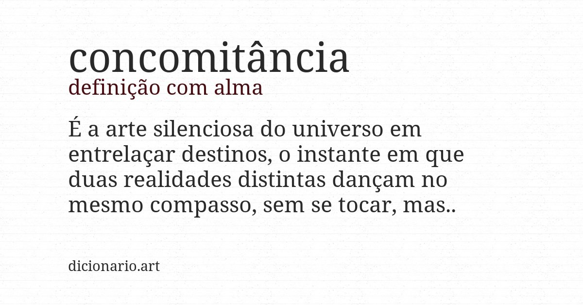 Definição com alma de concomitância