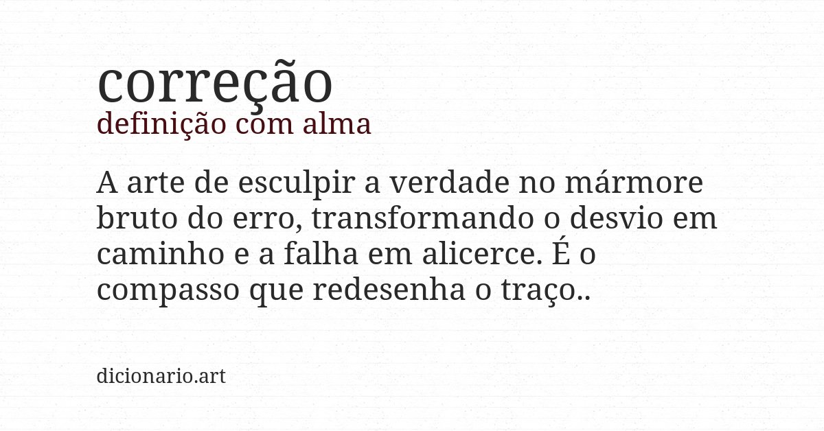 Definição com alma de correção