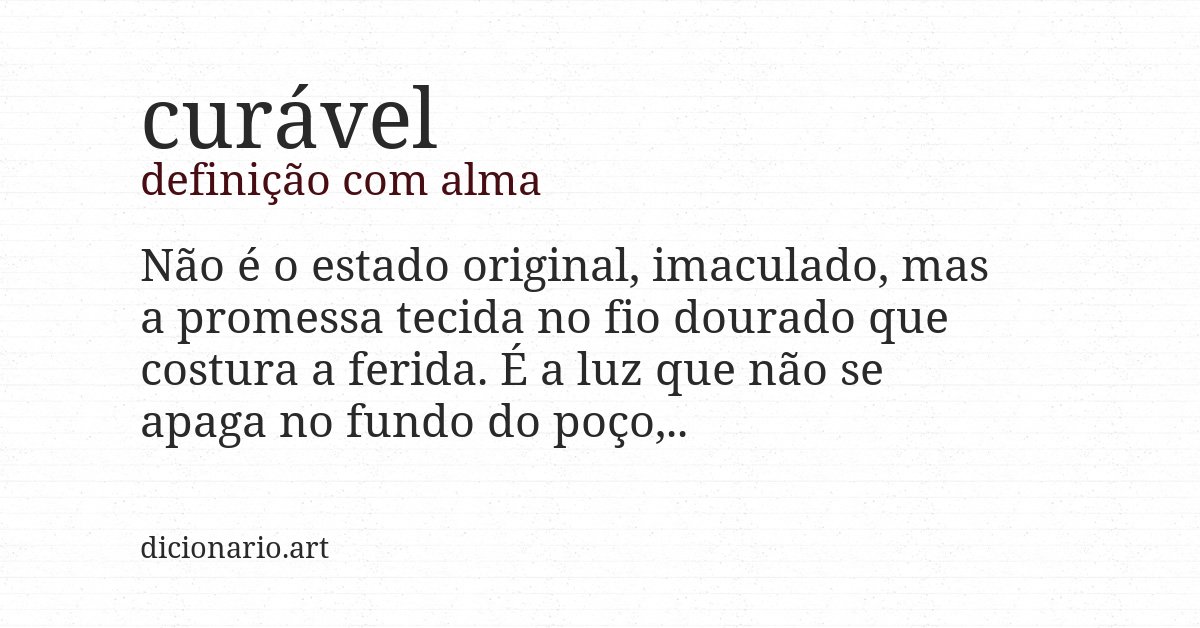 Definição com alma de curável