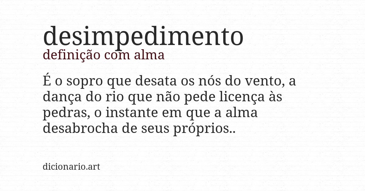 Definição com alma de desimpedimento