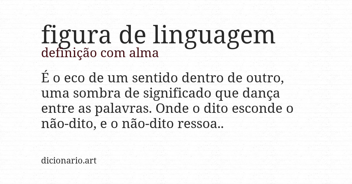 Definição com alma de figura de linguagem