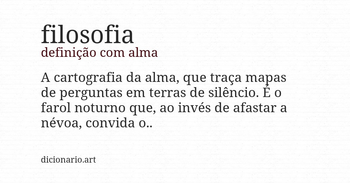 Definição com alma de filosofia