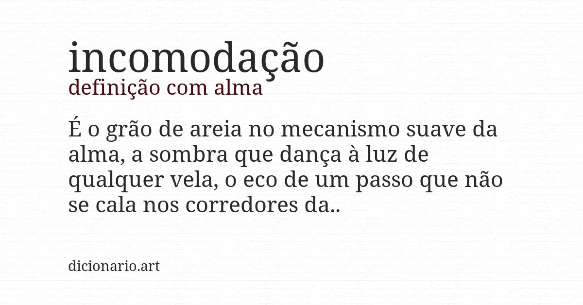 Definição com alma de incomodação