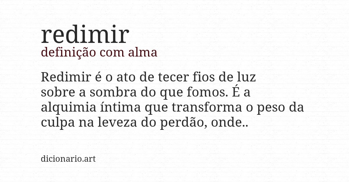 Definição com alma de redimir