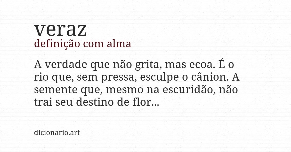 Definição com alma de veraz