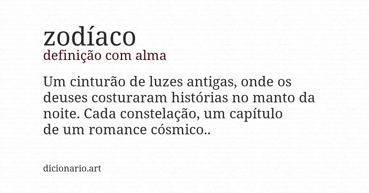 Definição com alma de zodíaco