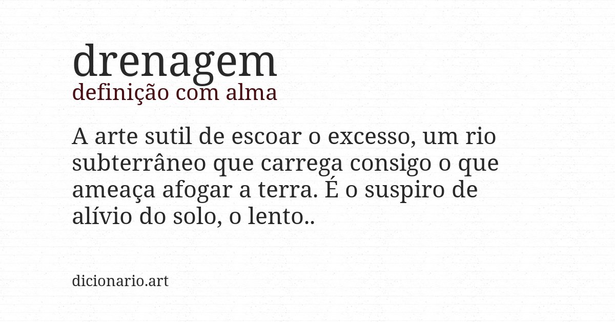 Definição com alma de drenagem