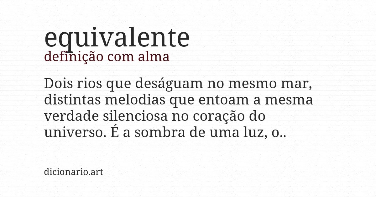 Definição com alma de equivalente