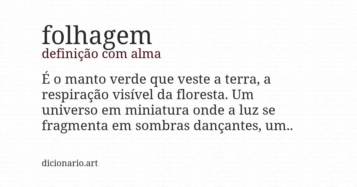 Definição com alma de folhagem