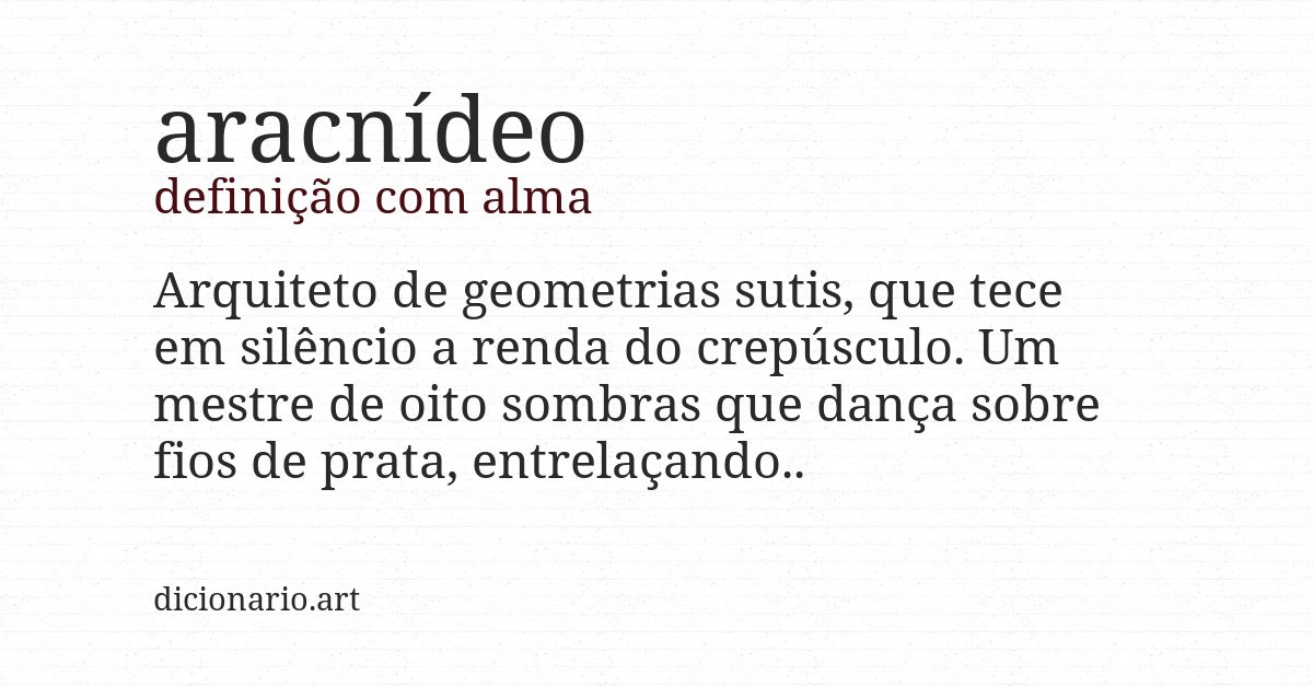 Definição com alma de aracnídeo