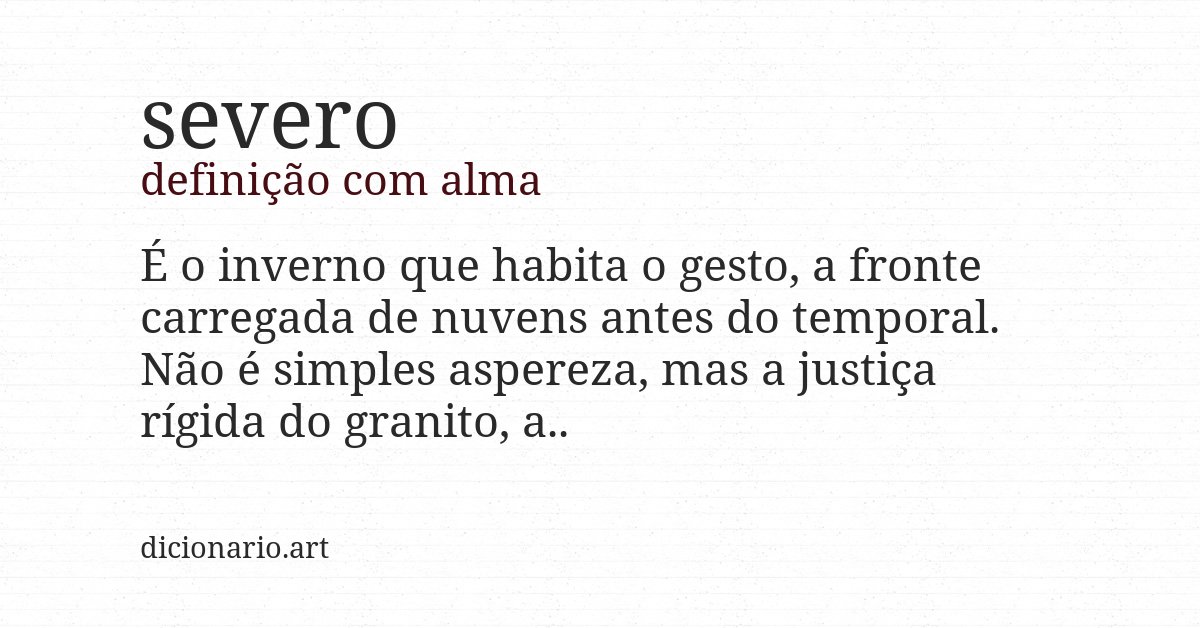 Definição com alma de severo