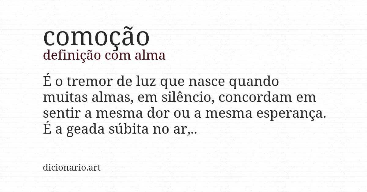 Definição com alma de comoção