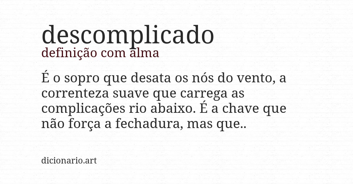 Definição com alma de descomplicado