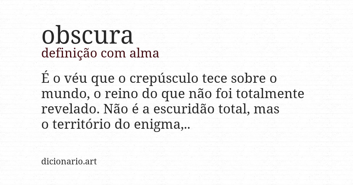 Definição com alma de obscura