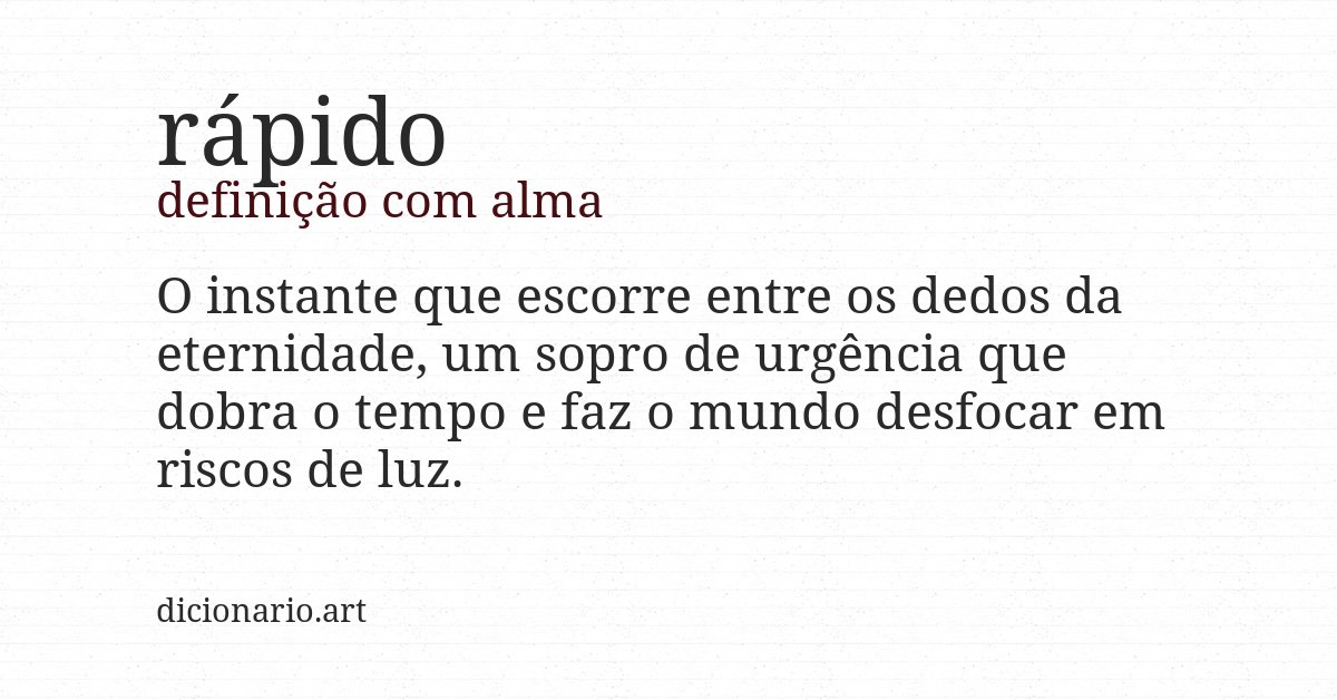 Definição com alma de rápido