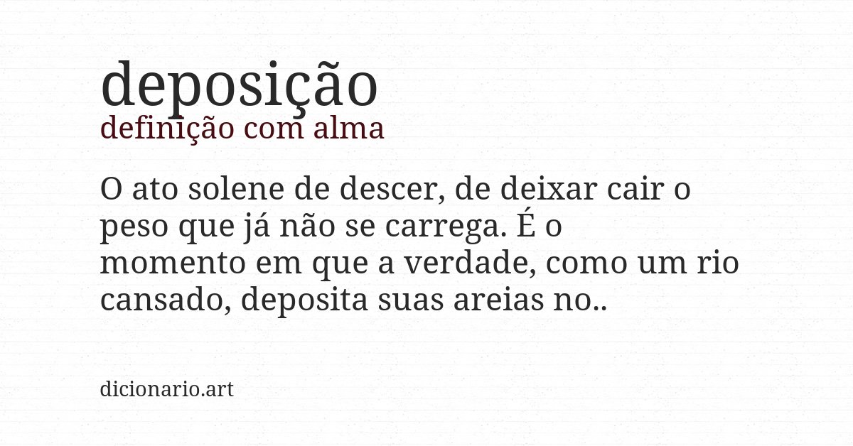 Definição com alma de deposição