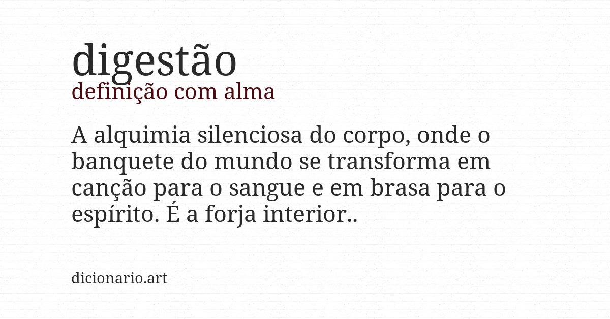 Definição com alma de digestão