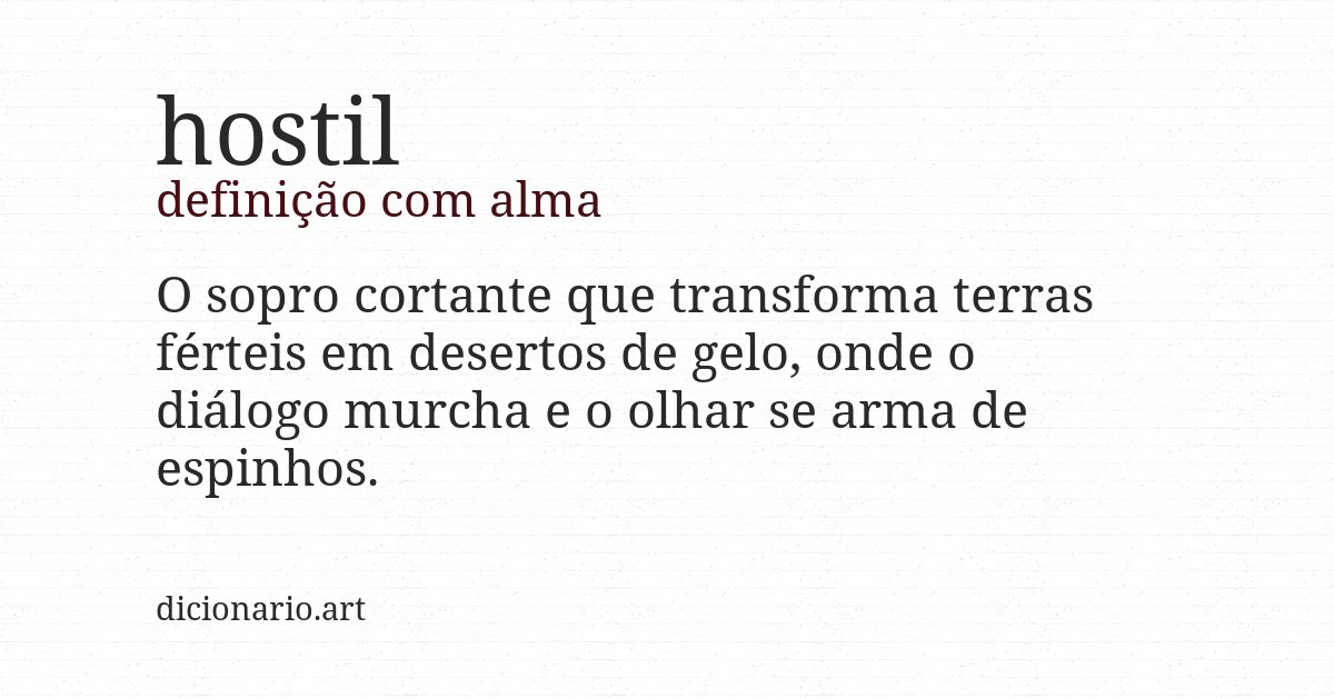 Definição com alma de hostil