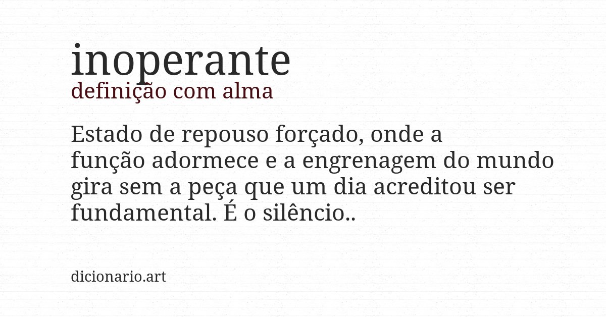 Definição com alma de inoperante