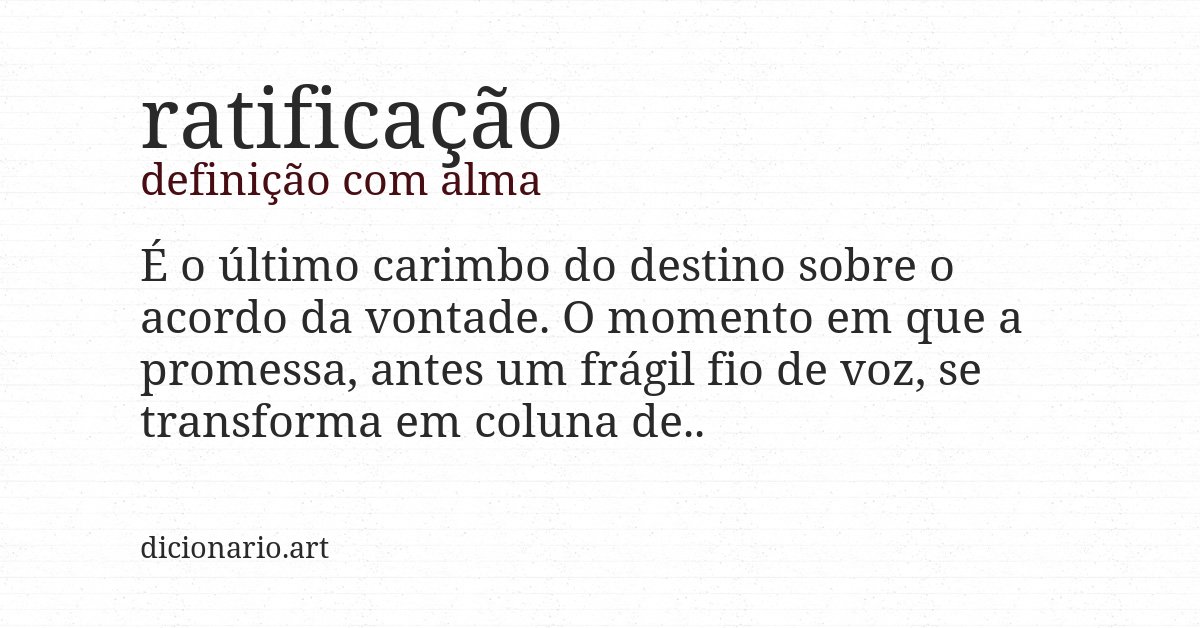 Definição com alma de ratificação