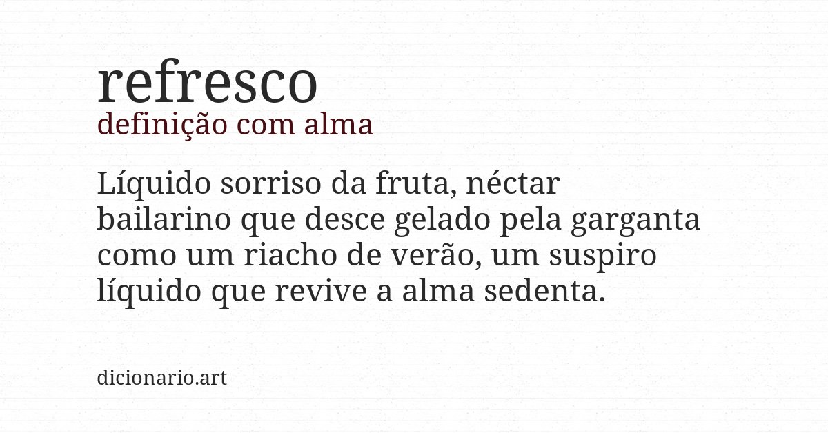 Definição com alma de refresco