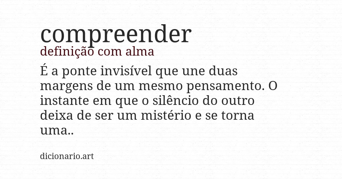 Definição com alma de compreender